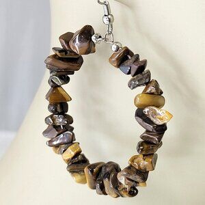 Tigereye Chip Dangle Earrings